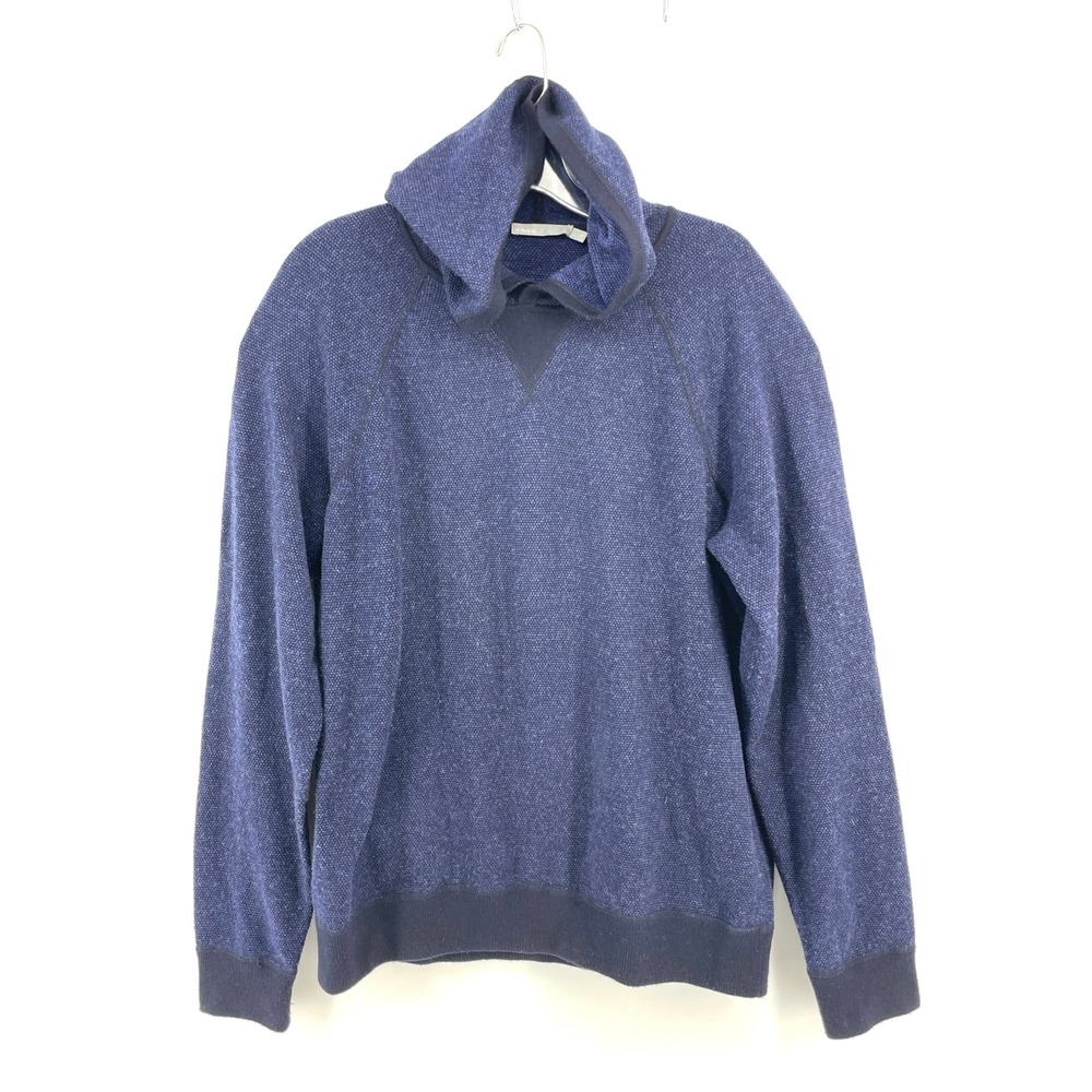 Vince Wool Cashmere Blend Hoodie Sweater Men's Medium Navy Blue‎ Casual